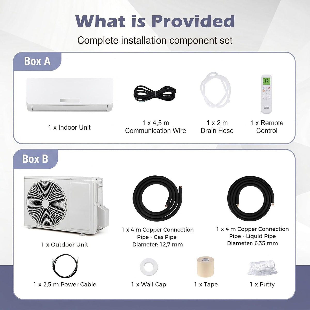 TANGZON 18000 BTU Air Conditioner Wall Split, 5 in 1 Air Conditioning Unit Heater Dehumidifier Air Purifier Fan with Heat Pump, Remote & Installation Kit, A++ Rating, Inverter, Wall AC Unit for 116㎡
