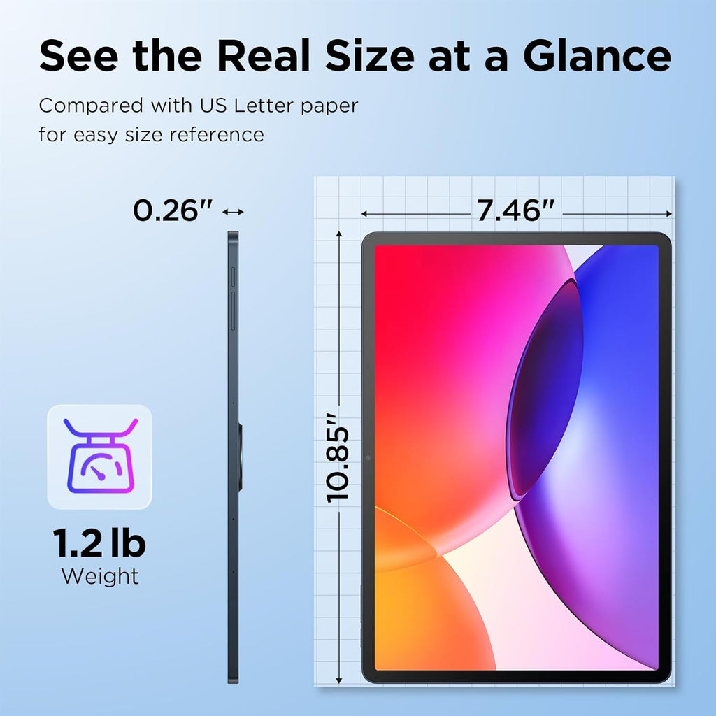 TCL TAB A1 Plus Android Tablet, 12.2�� 2.4K 120Hz Display, 16GB RAM (6GB+10GB), 128GB Storage, AI Tools, 8000mAh Battery, Android 16, Quad Speakers, Tablet for Work, Study & Entertainment