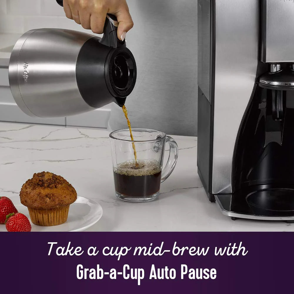 Mr. Coffee 10-Cup Programmable Coffee Maker, Insulated Thermal Carafe