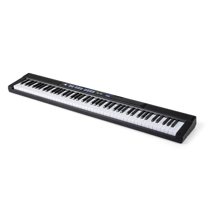 88 Key Electric Piano Keyboard Set with Adjustable Stand & Stool, Lighted Full Size Sensitive Keys, Sustain Pedal, Portable Bag for Beginners