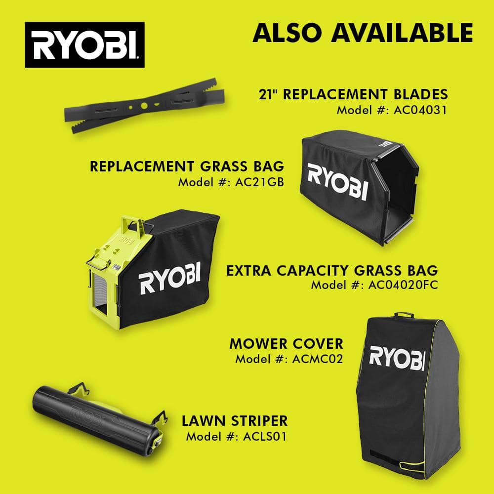 Ryobi 40V HP Brushless 21-in Self-Propelled AWD Lawn Mower �C Whisper Series �C Includes (2) 6.0Ah Batteries and Charger
