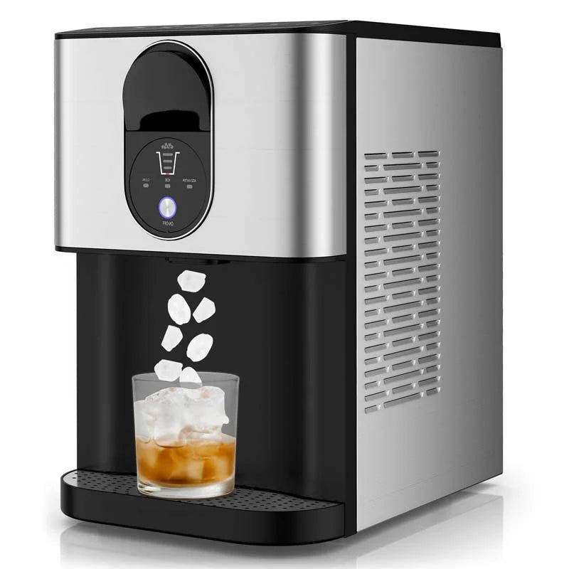 56 LBS/24H Nugget Ice Maker Countertop, Self-Dispensing Pepple Chewable Ice Making Machine with Self-Cleaning System