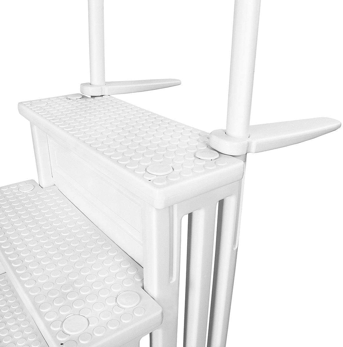Select Anti-Slip in-Pool Steps | Gray | for Above Ground Swimming Pools | Can Mount to Decks 48" to 54" H | Safety Stairs Capacity Up to 300 lbs