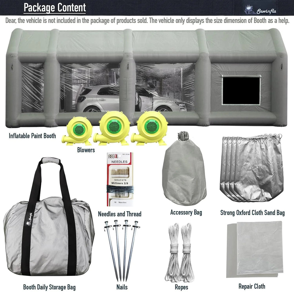 30x20x13Ft Inflatable Paint Booth with Blowers & Air Filter System – Professional Spray Tent