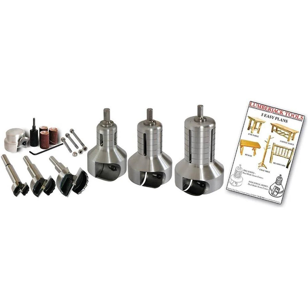 Lumberjack Tools PSK3 3-Size Pro Series Master Kit (1���, 1-1/2���, 2��� Tenon Cutters and Forstner Bits)