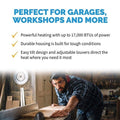 NewAir G73 Hardwired Electric Garage Heater, Heats up to 500 square feet