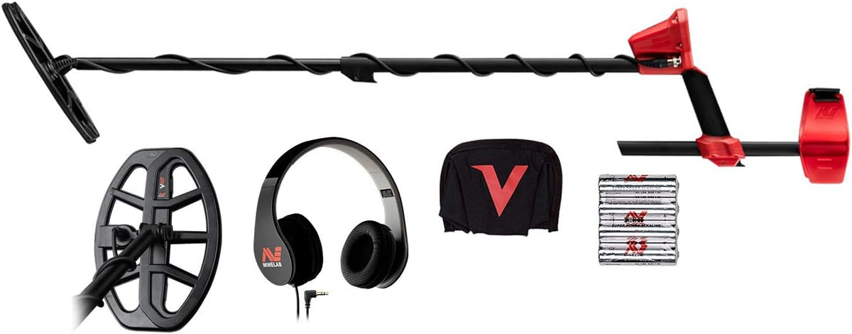Minelab Vanquish 440 Multi-Frequency Pinpointing Metal Detector for Adults with V10 10"x7" Double-D Waterproof Coil (4 Detect Modes  Wired Headphones & Rain Cover Included)