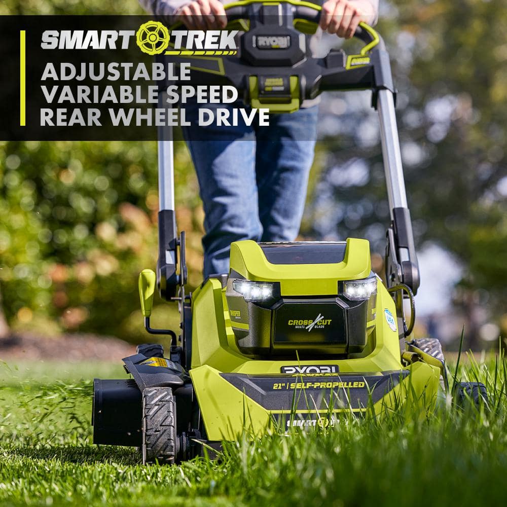 Ryobi 40V HP Brushless 21-in Self-Propelled AWD Lawn Mower �C Whisper Series �C Includes (2) 6.0Ah Batteries and Charger