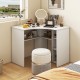 Corner Computer Desk Triangle Home Office Desk with Adjustable Shelf and Arc-Shaped Profile