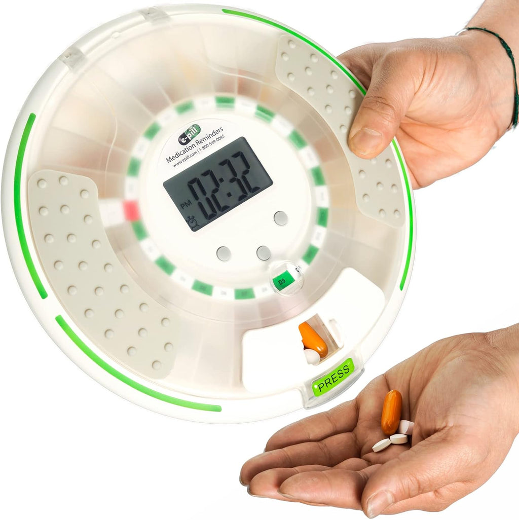 e-Pill Voice - Locked Automatic Pill Dispenser - Reminds with a Friendly Voice