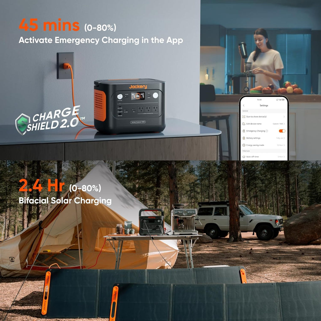 Jackery Explorer 1000 v2 Portable Power Station and Carrying Bag  1070Wh LiFePO4 Battery 1500W AC/100W USB-C Output  1 Hr Fast Charge  Solar Generator for for Outdoor  Camping