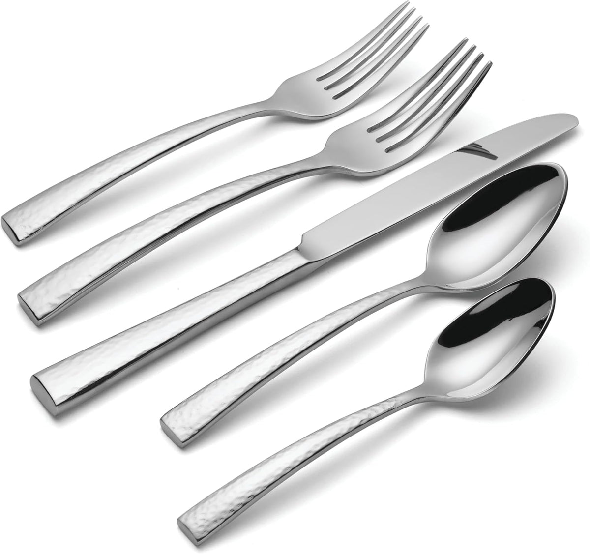 Oneida Silverware Set, Cabria 45-Piece Fine Flatware Set, Service For 8, 18/10 Stainless Steel, Dishwasher Safe, Knives Spoons And Forks Set, Home & Kitchen Serving Utensils (Silver, 45 Piece)