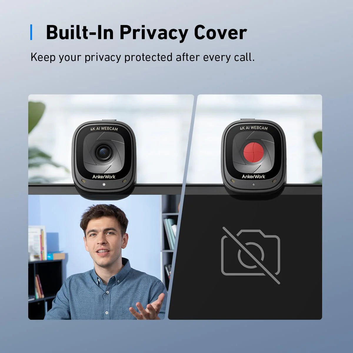 AnkerWork C310 Webcam, 4K Webcam, 12 Megapixel