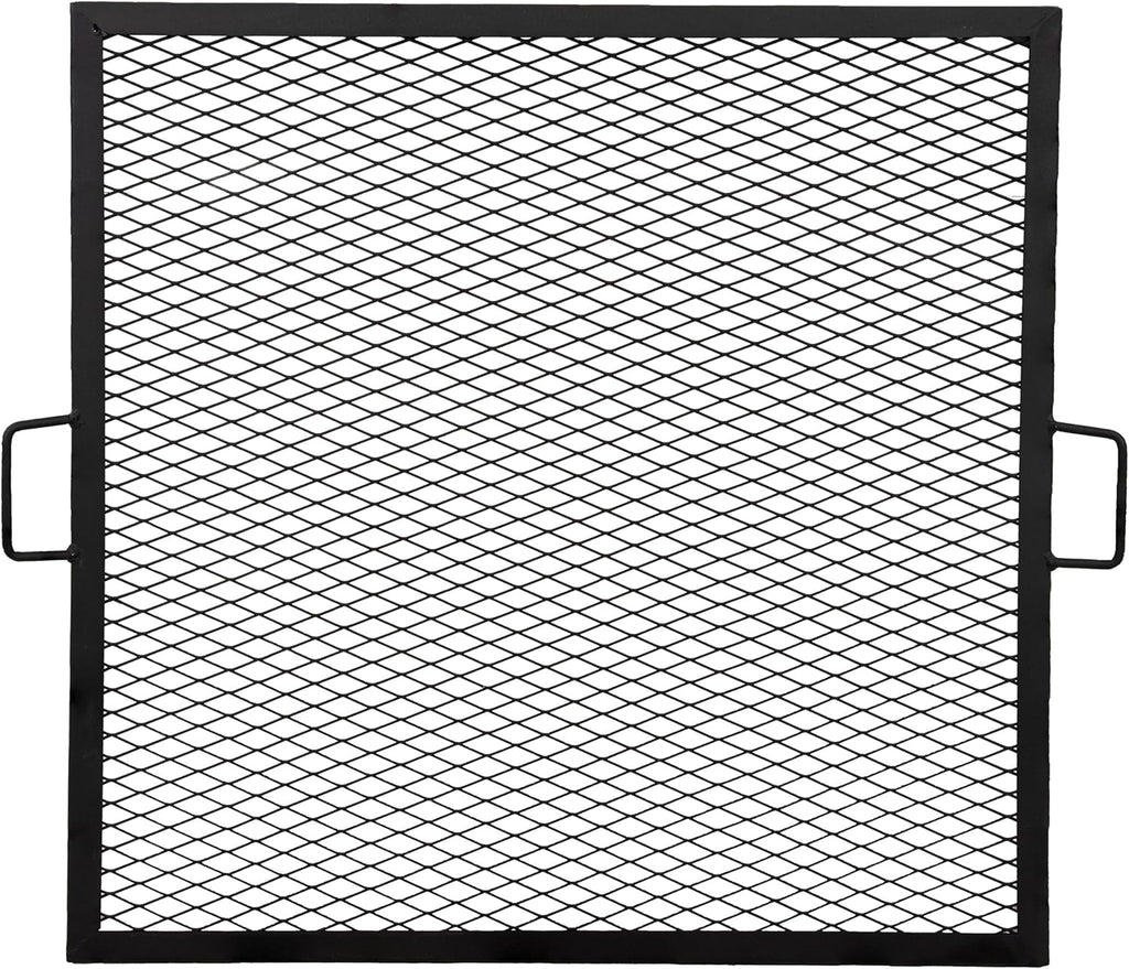 Sunnydaze Square Fire Pit Grill Grate - Campfire Grill Grate Over Fire Pit - BBQ Cooking Replacement Rack with Handles - 40 Inch