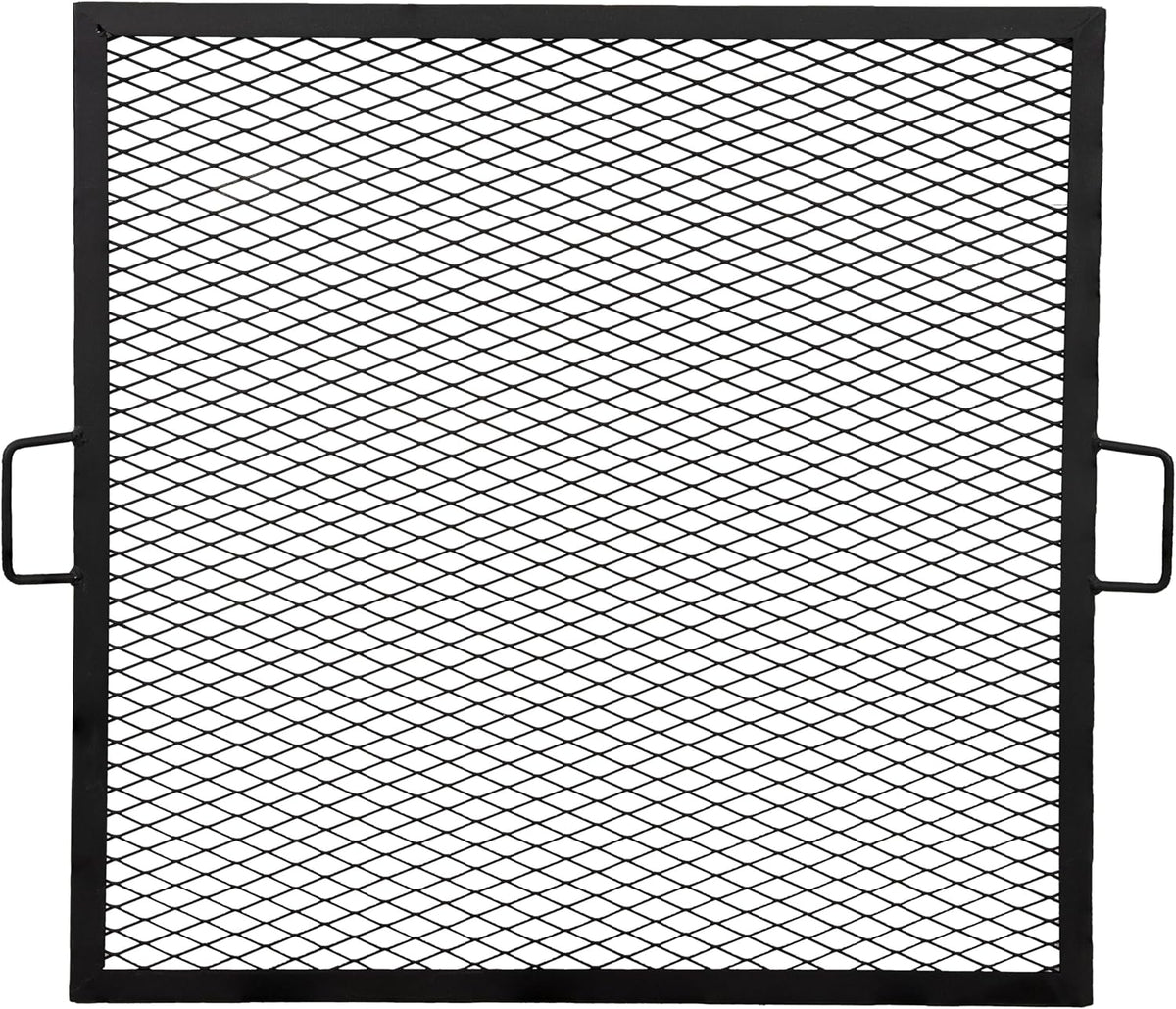 Sunnydaze Square Fire Pit Grill Grate - Campfire Grill Grate Over Fire Pit - BBQ Cooking Replacement Rack with Handles - 40 Inch