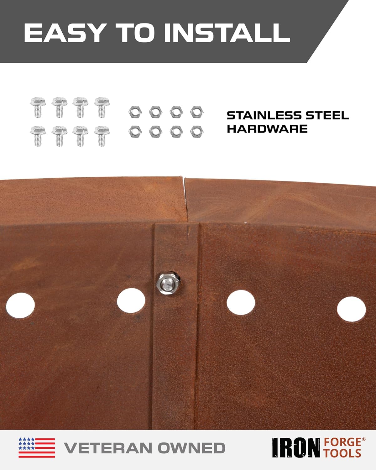 Heavy Duty Metal Smokeless Permanent Fire Pit Ring 36 inch Outer/30 inch Round Fire Pit Insert Liner for Outdoor, Firepits for Outside Corten Steel (36x30x10), Patent Pending