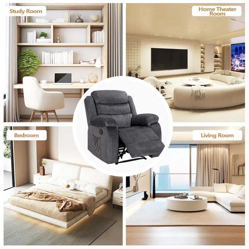 Soft Recliner Chair with Massage and Heat Function