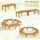 Set of 7 Outdoor Bench Acacia Wood Curved Garden Bench 2-Person