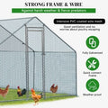 10 x 10 ft Large Metal Chicken Coop, Walk-in Poultry Cage Chicken Hen Run House with Waterproof Cover, Rabbits Cats Dogs Farm Pen for Outdoor Backyard Farm Garden