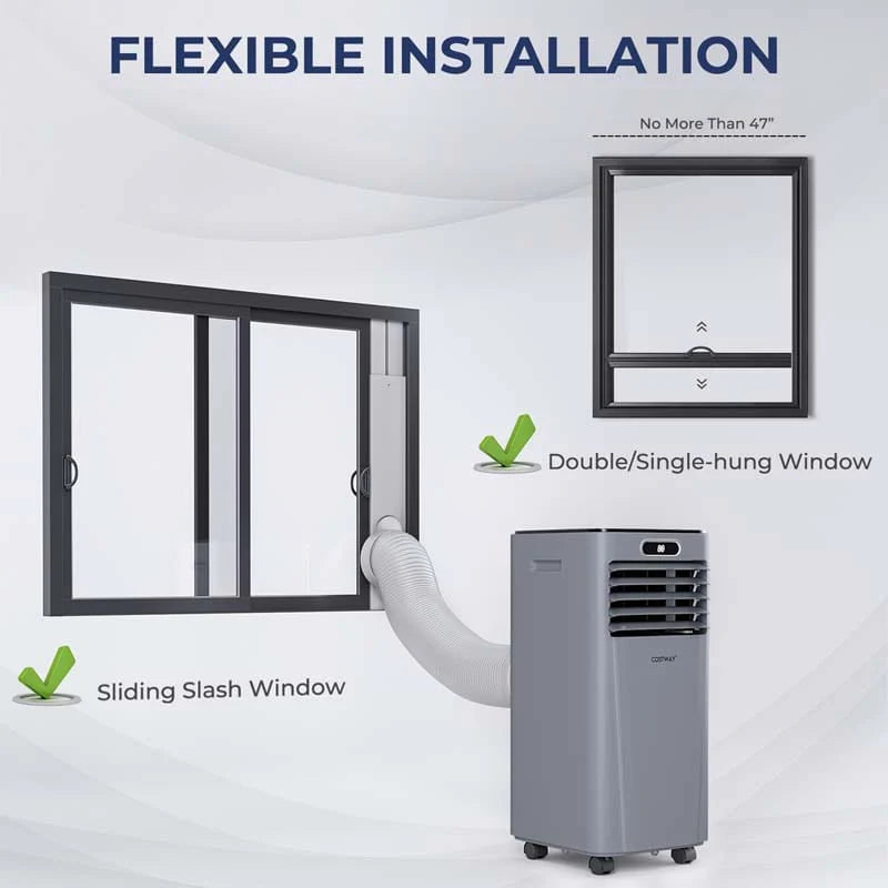 10000 BTU 3-in-1 Portable Air Conditioner Air Cooler Fan Dehumidifier with Remote Control, 24H Timer, Child Lock