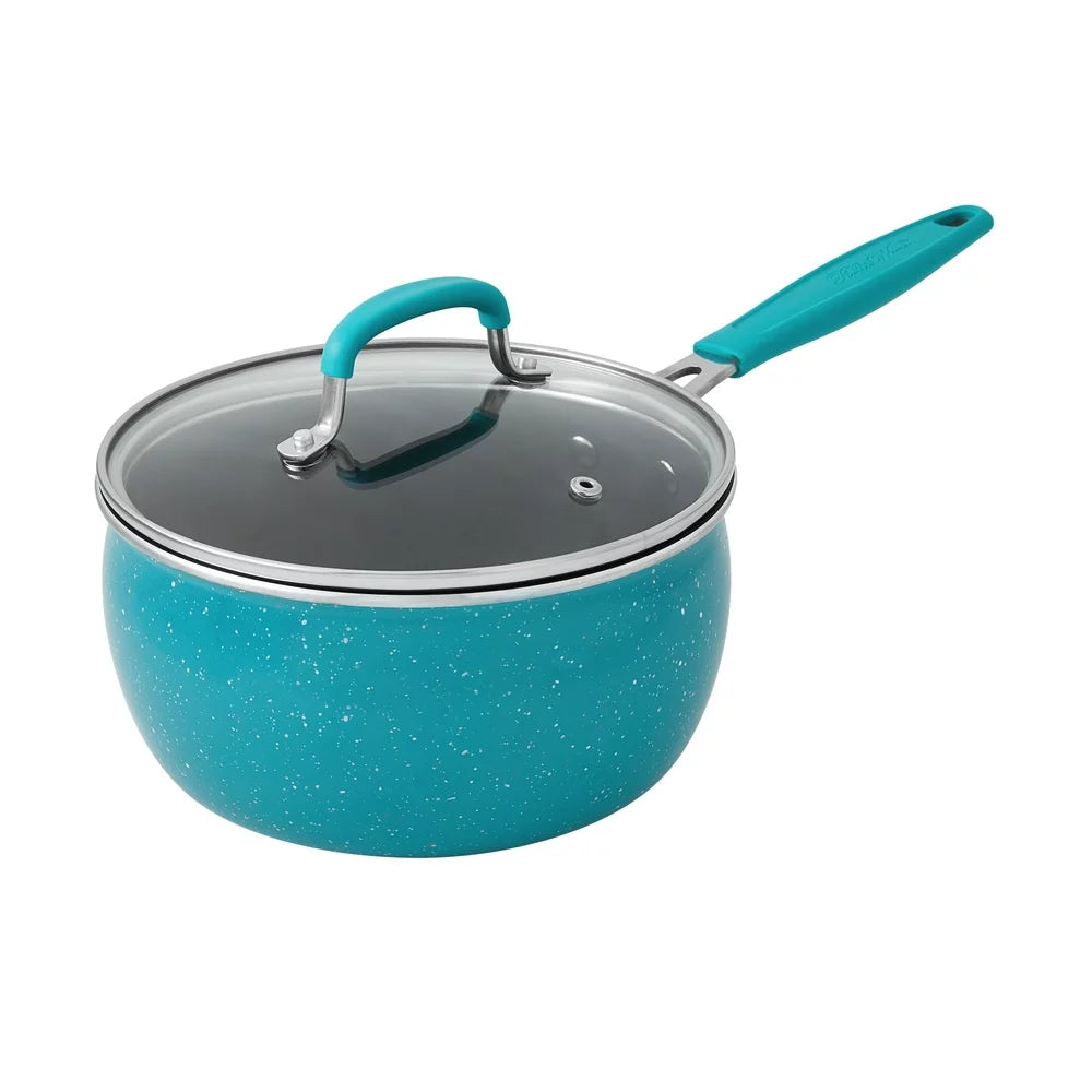 The Pioneer Woman Brilliant Blooms 38-Piece Cookware Set, Teal �C Complete Kitchen Solution with Floral Design