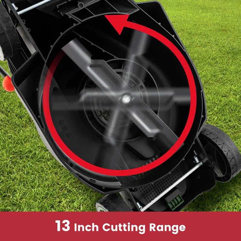 10 AMP 13" Electric Push Lawn Mower 2-in-1 Walk-Behind Lawnmower with Collection Box, 3 Adjustable Height Position