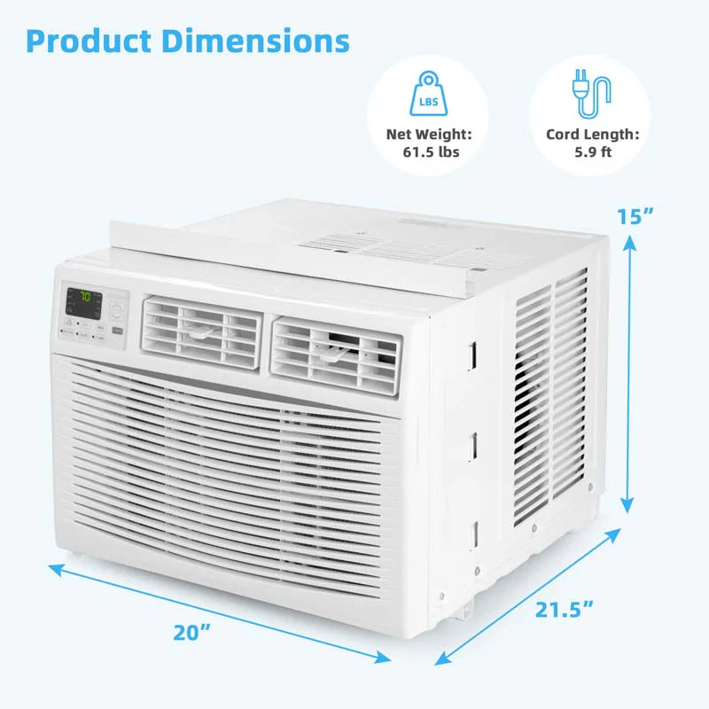 10000 BTU Quiet Window Air Conditioner with Remote & ECO Mode, Energy Star Certified 3-in-1 Window AC Unit with Dehumidifier