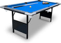 Hathaway Fairmont 6 Ft Portable Pool Table, Adults Folding Billiards Tables for Game Room with Easy Foldable Storage, Includes Full Set of Billiard Balls, Cues, Chalk & Brush