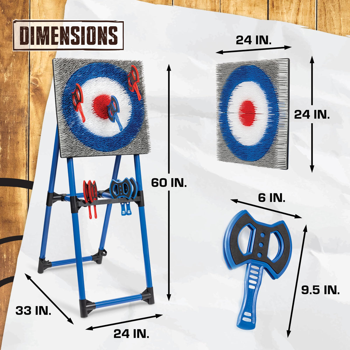 EastPoint Deluxe Steel Frame Axe Throw Target Game Set