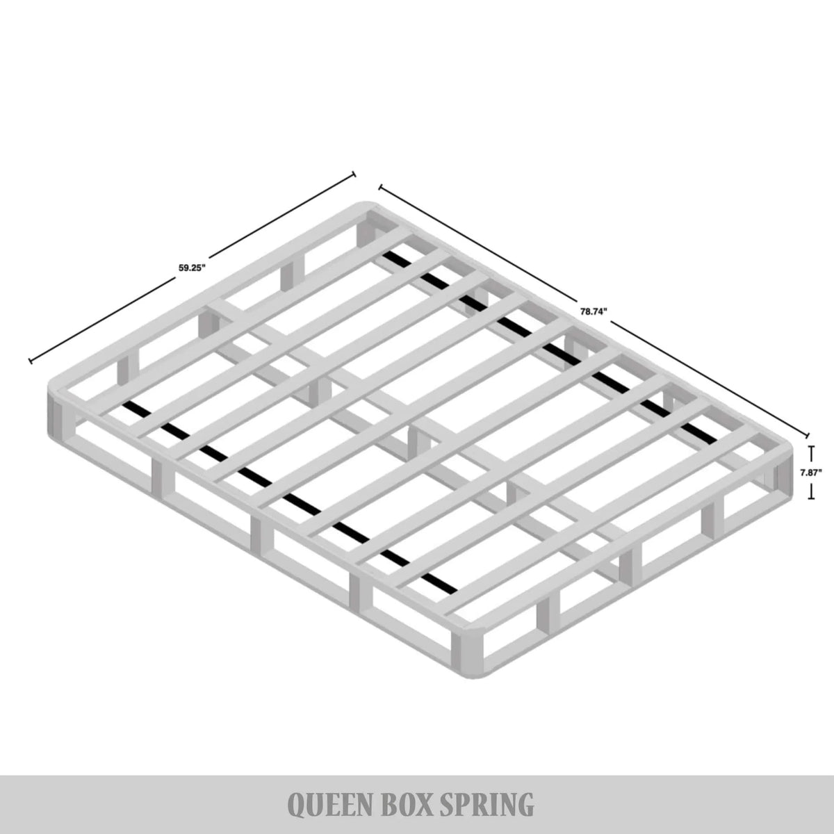 CraftPorch Solid Wood 8-Inch Box Spring Foundation with Wood Slats