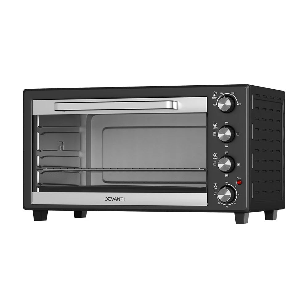 Devanti 60L Convection Oven Electric Fryer Black/Silver