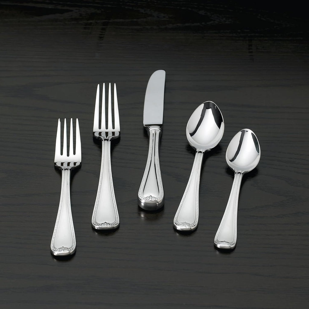 Lenox Silverware Set, Vintage Jewel 20-Piece Flatware Set, Service For 4, 18/10 Stainless Steel, Dishwasher Safe, Knives Spoons And Forks Set, Home And Kitchen Utensils (Silver, 20 Piece)