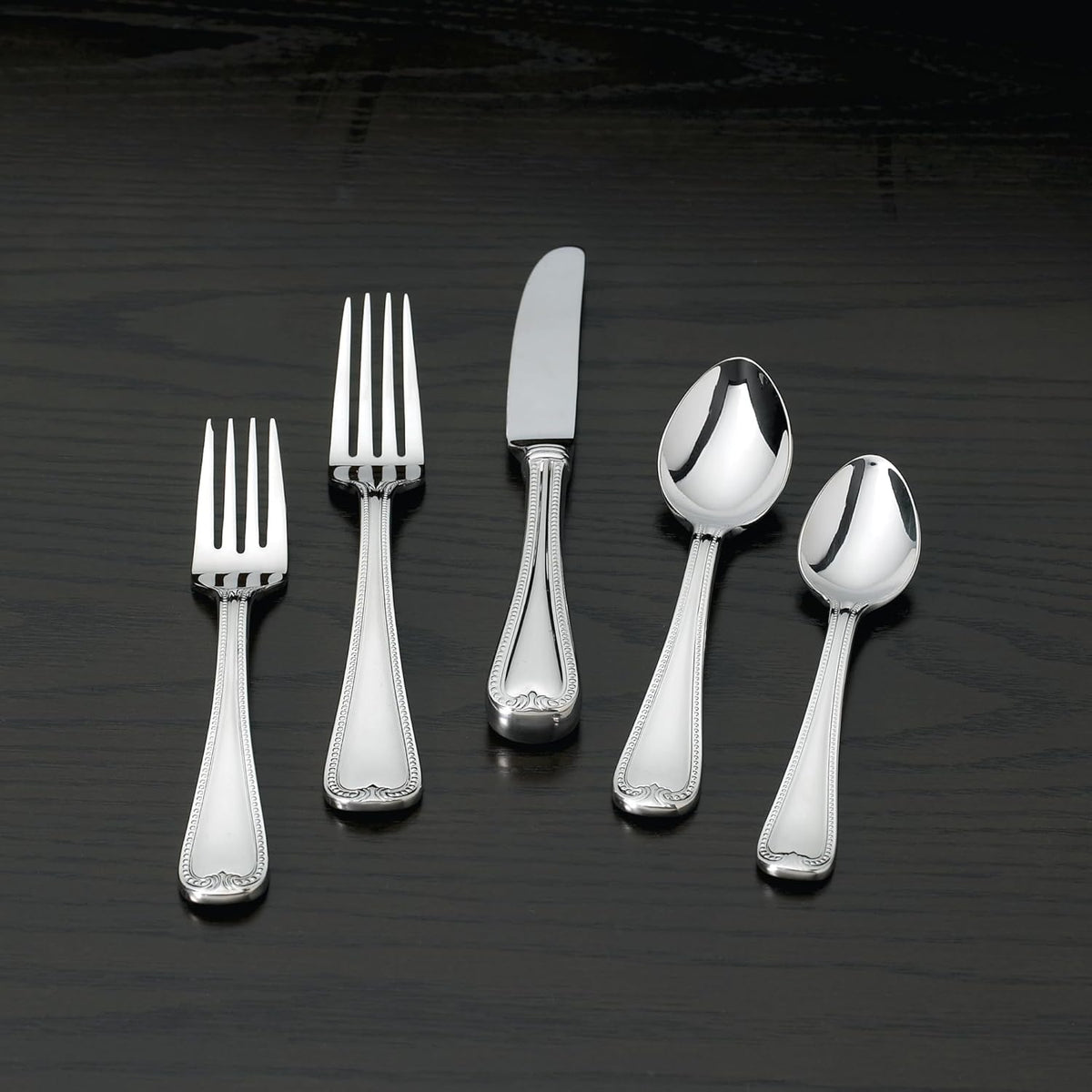Lenox Silverware Set, Vintage Jewel 20-Piece Flatware Set, Service For 4, 18/10 Stainless Steel, Dishwasher Safe, Knives Spoons And Forks Set, Home And Kitchen Utensils (Silver, 20 Piece)