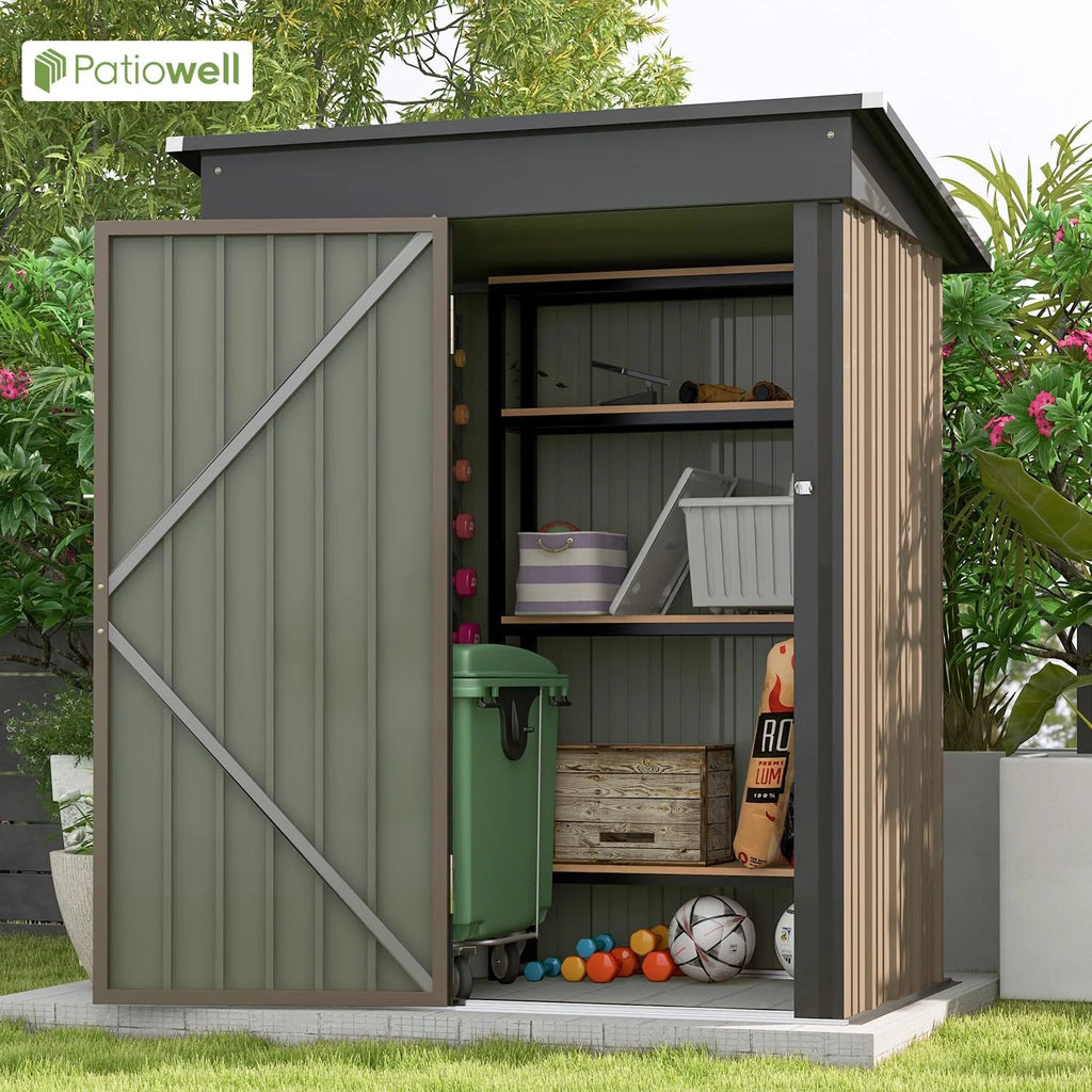 Patiowell 5x3 FT Outdoor Storage Shed for Backyard Garden Patio Lawn