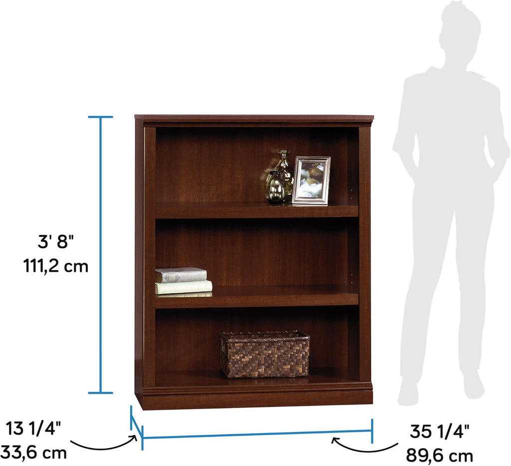 Sauder Miscellaneous Storage 3-Shelf Bookcase/ Book shelf, Select Cherry finish