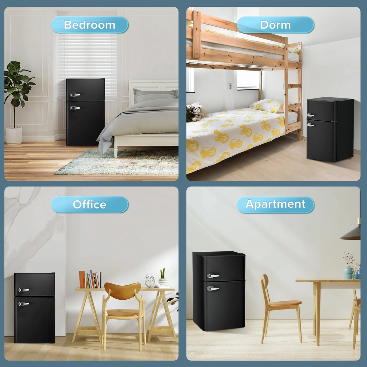 3.2 cu. ft. 2-Door Mini-Refrigerator in Black