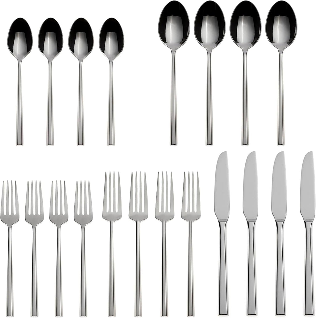 Oneida Diameter 20 Piece Fine Flatware Set, Service for 1 , 18/10 Stainless Steel, Silverware Set, Dishwasher Safe