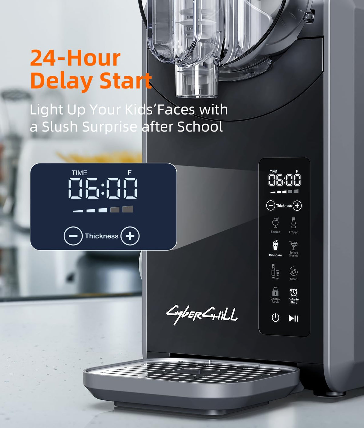 Slushie Machine - Professional Frozen Drink Maker No Ice Needed- 70 oz Slushy Machine for Home with LED Display - One-Touch Reservation & 6 Pre-set Programs for Frozen Margaritas, Frapp��s & Ice Cream