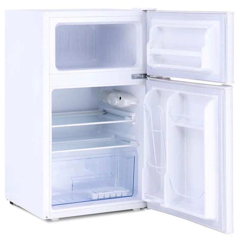 3.2 Cu.Ft 2-Door Compact Refrigerator Mini Freezer Cooler Fridge with Reversible Stainless Steel Door