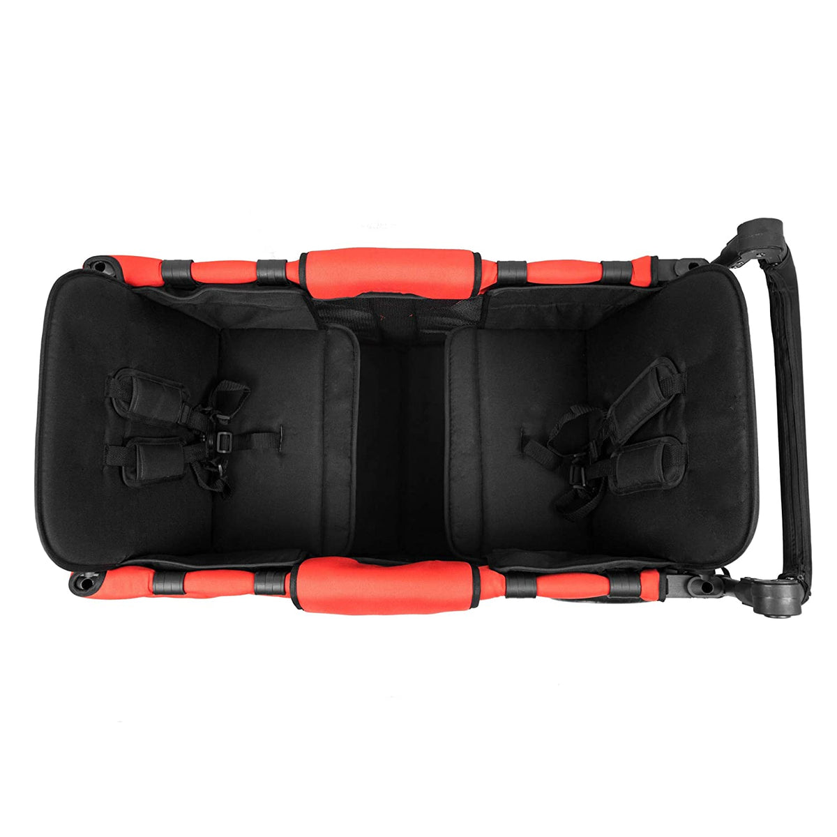 W2 MultiFunction Push 2 Passenger Double Folding Stroller, Adjustable Canopy  Removable Footrest Seats up to 2 Toddlers Poppy Red