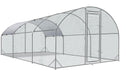 Large Metal Chicken Coop Upgrade Tri-Supporting Wire Mesh Chicken Run Chicken Pen with Water-Resident and Anti-UV Cover Duck Rabbit House Outdoor(9'W x 19'L x 6.5'H)