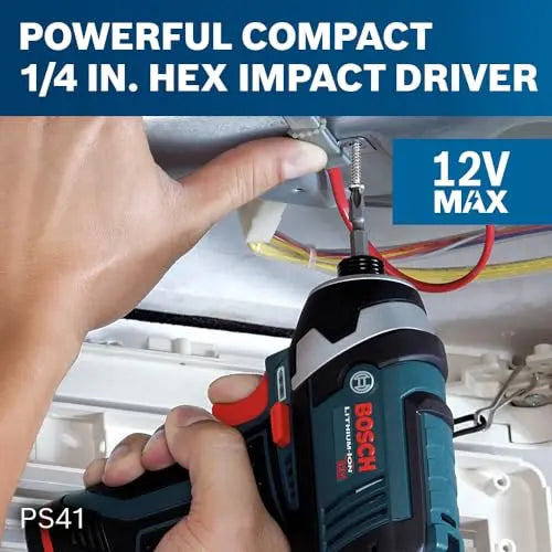 BOSCH CLPK22-120 12V Max Cordless 2-Tool 3/8 in. Drill/Driver and 1/4 in. Impact Driver Combo Kit with 2 Batteries, Charger and Case,Blue