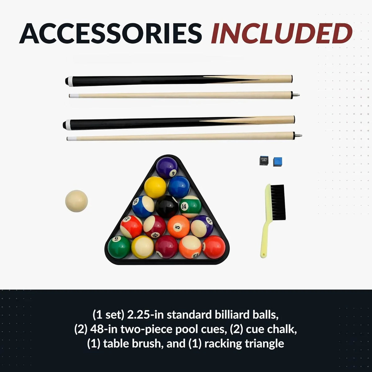 Hathaway Fairmont 6 Ft Portable Pool Table, Adults Folding Billiards Tables for Game Room with Easy Foldable Storage, Includes Full Set of Billiard Balls, Cues, Chalk & Brush