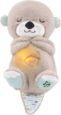 Baby Sound Machine Soothe Snuggle Otter, Sensory Details Music Lights Rhythmic Breathing Motion Musical Baby Toy Plush for Newborns (Battery Not Includ)