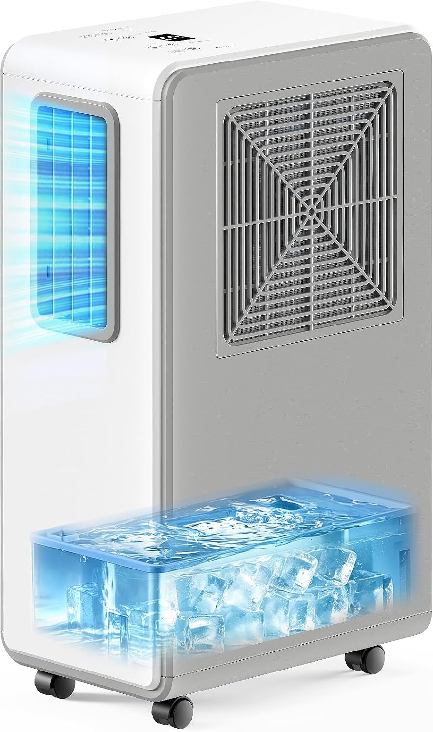 Portable Air Conditioner 4 in 1 Air Conditioning Unit Cooling & Dehumidifier & Cooling Fan Ultra Quiet, 24H Timer Powerful Mobile AC Unit Cooling for Home,Office（white）