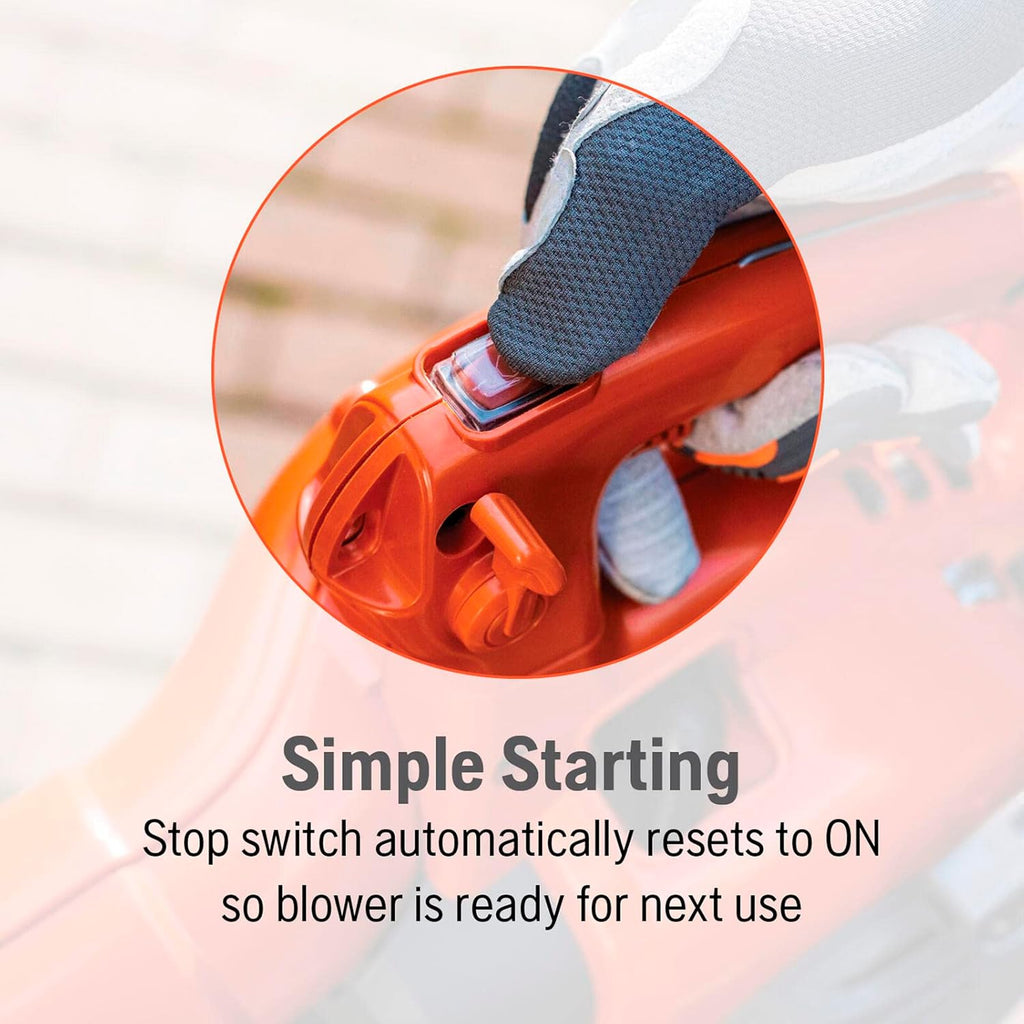 Husqvarna 125B Gas Leaf Blower  28-cc 1.1-HP 2-Cycle Handheld Leaf Blower  470-CFM  170-MPH  12.5-N Powerful Clearing Performance and Ergonomic Design  Gifts for dad