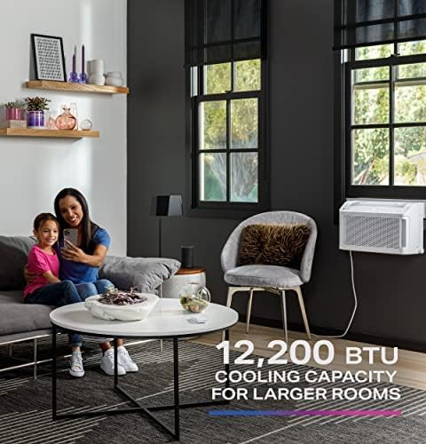 GE Profile ClearView Inverter Window Air Conditioner Unit, 12,200 BTU, Energy Efficient Cooling up to 550 sq ft., Ultra Quiet, SMART Home Capable, Includes Remote, White