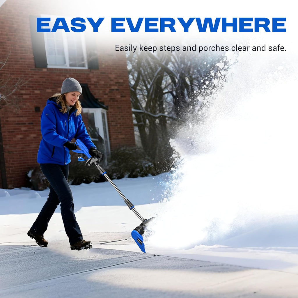 2 * 40V Electric Cordless Snow Shovel  13 Inch Brushless Electric Snow Blower with 2��4.0Ah Batteries & Fast Charger  13" Width  6" Depth  25FT Throw Distance Snow Shovel for Driveway  Patio