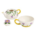 Lavender Floral Hand Painted Tea for One Teapot and Mug Set