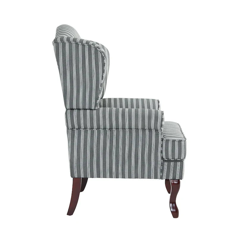 2 Set Traditional Wingback Accent Chairs Upholstered Armchair
